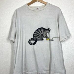 B. Kliban Vintage Crazy Shirt Hawaii Cat Mouse Tee Shirt XL Single Stitch USA